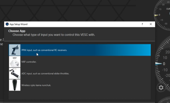 remote choise vesc tool
